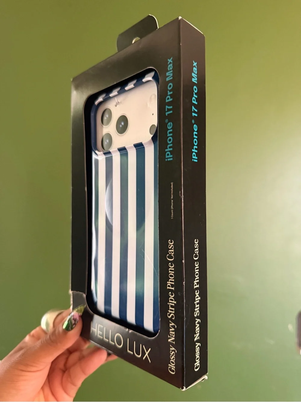 Casetify Glossy Blue and White Striped Phone Case